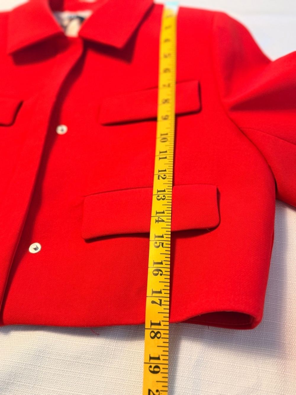 Zara Red Cropped Jacket with Flap Pockets - Picture 3 of 6